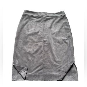 NWT Loft Women's Gray Velvet Double Slit Pencil Skirt, Size 00 (Petite)